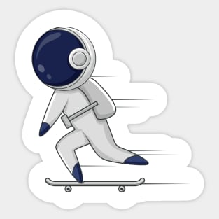 Astronaut and Skateboard Sticker